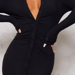 Robe Chemise Longue Côtelée Brossée Noire à Fronces Et Manches Longues -Jupe Lumine Soldes Boutique 1d44156d7921cd38b8a774058d6b00f3a196be9c cmu8781 5