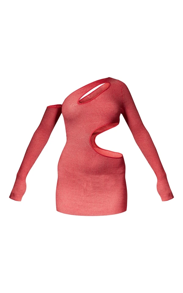 Robe Asymétrique Bicolore Rose à Grosses Découpes 5 Robe Asymétrique Bicolore Rose à Grosses Découpes – Image 5