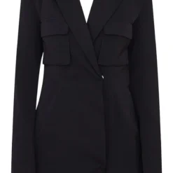 Robe Blazer Noire Style Utilitaire En Maille Tissée à Dos Nu -Jupe Lumine Soldes Boutique 202de5031c4b4f5d4005b832a5d9ce8114a3084c cmz8327 5