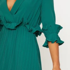 Robe Mi-longue Vert émeraude Plissée à Volants 9 Robe Mi-longue Vert émeraude Plissée à Volants -Jupe Lumine Soldes Boutique 20aac014ec75808c002be727f3e41aed8912662c cly5090 5