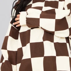 Robe Pull Oversize En Sweat Crème Imprimé Damier -Jupe Lumine Soldes Boutique 22b974b9a143e3214a014443dbdb66bccd83a6bc cmw4401 5