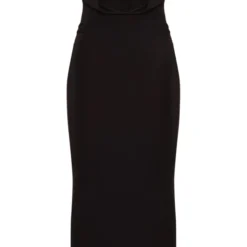 Robe Longue Moulante Bustier Noire à Col Bénitier Et Torsade -Jupe Lumine Soldes Boutique 24b8d7c0af3df9d5f422a0a30ad44f3d7bec3e2e cne1457 5