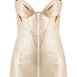 Robe Moulante Champagne Satinée à Corset Et Détail Bonnets -Jupe Lumine Soldes Boutique 259f40a1cbc7758199c80ad0d7610617abbc9cfe cnb0760 5