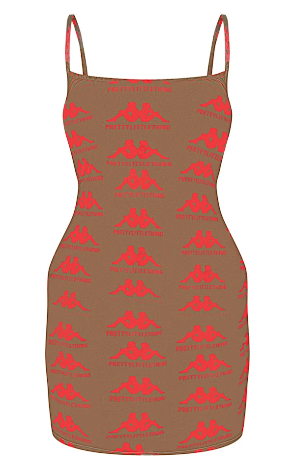 Robe Moulante En Mesh Kaki à Bretelles Et Monogrammes 6 Robe Moulante En Mesh Kaki à Bretelles Et Monogrammes – Image 6