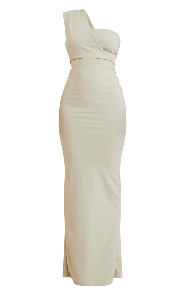 Robe Longue Vert Sauge à Bretelle Asymétrique 5 Robe Longue Vert Sauge à Bretelle Asymétrique – Image 5