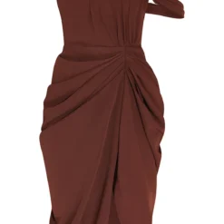 Robe Mi-longue En Mousseline De Soie Chocolat à Bretelle Asymétrique Et Drapé 9 Robe Mi-longue En Mousseline De Soie Chocolat à Bretelle Asymétrique Et Drapé -Jupe Lumine Soldes Boutique 25fc829751916187c1d6932db54c0c1036c428ed cmu6117 6