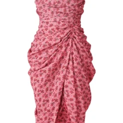 Robe Mi-longue En Mousseline De Soie Froncée Imprimé Abstrait Rose Détail Drapé -Jupe Lumine Soldes Boutique 25ffd7bd9e8a2928ebed6f9fed41bcb78e5642f5 cnd2303 5