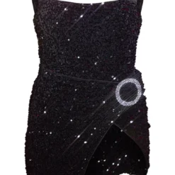 Robe Moulante En Velours En Sequins Noir à Bretelles Et Anneau Strassé 9 Robe Moulante En Velours En Sequins Noir à Bretelles Et Anneau Strassé -Jupe Lumine Soldes Boutique 26c12ccedcc4a3c805e0b762068b6263f96dedf2 cnb5111 5