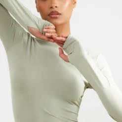 Robe Moulante Gris Clair Sculpt Mat à Manches Longues Et Trous Pour Les Pouces 8 Robe Moulante Gris Clair Sculpt Mat à Manches Longues Et Trous Pour Les Pouces -Jupe Lumine Soldes Boutique 289823775335a9aa9233ec1c5874da611e08670c cnc6362 4