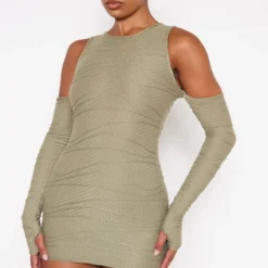 Robe Moulante Texturée Vert Sauge Kaki à épaules Dénudées Détail Manches 7 Robe Moulante Texturée Vert Sauge Kaki à épaules Dénudées Détail Manches -Jupe Lumine Soldes Boutique 28c2466fe95a11ea0e97bc9ddf93f234763d6c61 cna0945 3