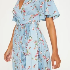 Robe Mi-longue Bleu Cendré Plissée à Imprimé Floral 9 Robe Mi-longue Bleu Cendré Plissée à Imprimé Floral -Jupe Lumine Soldes Boutique 28db13b3d36ecf49d4bd05f47ee88024f28c2266 clx8305 5