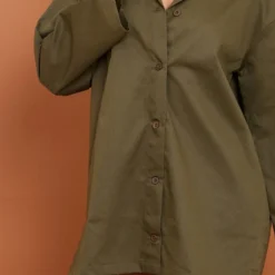 Robe Chemise Oversize Kaki Tissée Fendue -Jupe Lumine Soldes Boutique 294bf97de54953360ddccf008efdfec78d3a6f24 cna0940 4