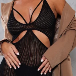 Robe Mi-longue Noire En Maille Pointelle à Parties Contrastantes 8 Robe Mi-longue Noire En Maille Pointelle à Parties Contrastantes -Jupe Lumine Soldes Boutique 299880a9b9da5a5810c889205be132a5a7f3fea9 cmz8152 4