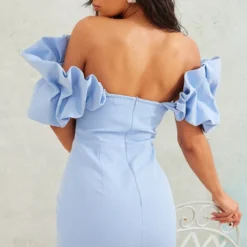 Robe Moulante Bleu Clair à Manches Bouffantes Et Corset Plissé -Jupe Lumine Soldes Boutique 29a87c49759bd794ac87cf7ea44240e2312b1a7b cnd8009 2