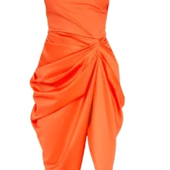 Robe Longue Satinée Orange à Jupe Drapée Et épaules Dénudées -Jupe Lumine Soldes Boutique 2a6868d6ad4bd8a4cecc8fec362735dfc0eff85a cms1857 6