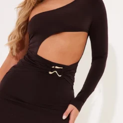 Robe Moulante Asymétrique Chocolat Découpée à Empiècements -Jupe Lumine Soldes Boutique 2b129cb5adfb17eda28450c9c0ea85984f44c9c7 cnd2267 4