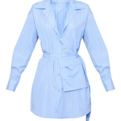 Robe Chemise Bleue Rayée Nouée à La Taille à Détail Poches -Jupe Lumine Soldes Boutique 2bc2b9e60160b634bae82e6ae1ae8e0a30c8e4db cnd1235 5