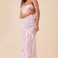 Robe Longue En Mousseline De Soie Rose Fleurie Et Volants 7 Robe Longue En Mousseline De Soie Rose Fleurie Et Volants -Jupe Lumine Soldes Boutique 2be703bd9554b2a188c076c809f1c527795bc29a cnd7600 3