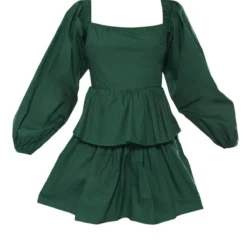 Robe Droite En Coton Vert Forêt à étages Et Manches Longues Détail Dos Noué -Jupe Lumine Soldes Boutique 2cb54f596195bb812a630eae78f7fccbf8da8b64 cnb4798 5