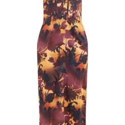 Robe Longue Satinée Froncée Marron Dégradé Imprimé Fleuri à Corset Et Dos Nu -Jupe Lumine Soldes Boutique 2e1b42ac62963697ad14130f712af96e3b4671bb cnc9985 5