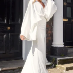 Robe Longue Drapée Satinée Blanche -Jupe Lumine Soldes Boutique 2e668e91cfe0d4da41314433599e887bca37688a cnd9171 3