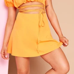 Robe Droite Découpée Orange à Bretelles Et Manches Bouffantes -Jupe Lumine Soldes Boutique 2fd3a1f0ce1cb7b576e4583b0774c374caff693d cnd5486 4