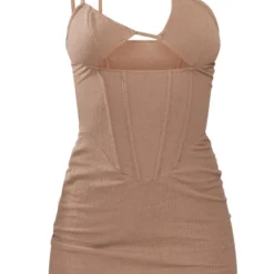 Robe Moulante En Jersey Texturé Taupe à Corset Et Bretelles -Jupe Lumine Soldes Boutique 3043bb745f1ff7289ba385caac649368e0ee5653 cnd8902 5