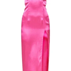 Robe Fendue Longue Texturée Rose Vif Satinée à Bonnets Plissés Et Bretelles -Jupe Lumine Soldes Boutique 30546bc6510973de7359aa3a0c7f5714abd59744 cne8545 5