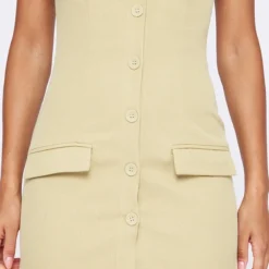 Robe Bustier Moulante Vert Sauge Kaki à Boutons Et Poches -Jupe Lumine Soldes Boutique 32397b8feafd61f054f7e36ee37b651e83ad8650 cnd8892 4