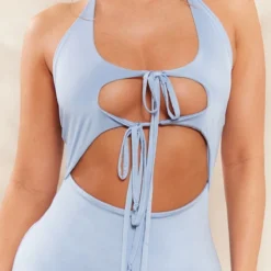 Robe Très Moulante Bleu-gris à Dos Nu Et Bretelles Croisées -Jupe Lumine Soldes Boutique 34106ba6713e256db6ed7715a05490d361beab57 cnd7710 4