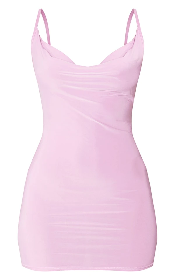 Robe Très Moulante Lilas à Col Bénitier 5 Robe Très Moulante Lilas à Col Bénitier – Image 5