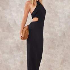 Robe Longue Noire Côtelée Texturée à Dos Nu Et Découpes -Jupe Lumine Soldes Boutique 34f52da05caeba8aeb15fa3a1214fb0708267b30 cne2873 3