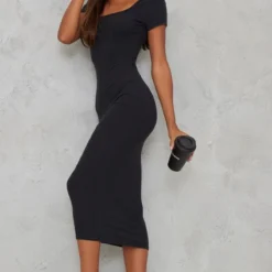 Robe Mi-longue Côtelée Brossée Noire à Col Carré 7 Robe Mi-longue Côtelée Brossée Noire à Col Carré -Jupe Lumine Soldes Boutique 3541058871a82c3fff465a4ed6ae1a8bff078059 cna0220 3