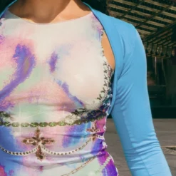 Robe Moulante En Mesh Multicolore Imprimé Corps à Dos Nageur -Jupe Lumine Soldes Boutique 3667d89b3423eb88d342f351004014e03e83ac1a CND8675 4