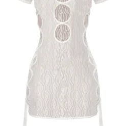 Mini Robe De Plage Découpée Blanche En Mesh Texturé -Jupe Lumine Soldes Boutique 366c5f8fb493f0449a8392b3377ecdee3e7e42ab cmy7986 6