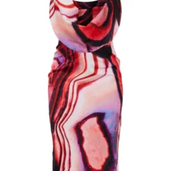 Robe Longue Satinée Rose Imprimé Abstrait à Col Bénitier Et Dos Nu Détail Lanière -Jupe Lumine Soldes Boutique 370c988a5dca9d29673ca77bb2ac233b6d2c7876 cnd2213 5