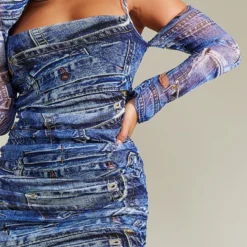 Robe Moulante En Mesh Bleu Imprimé Jean à épaules Dénudées -Jupe Lumine Soldes Boutique 371869d831b305c5de9c644a5d40d4089d6bbf8a cnb9196 4