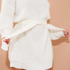 Robe Pull En Maille Tricot Gaufrée Crème -Jupe Lumine Soldes Boutique 3719fa03b25b57ff493d7a97d0e63ef84e6bc48d cnc0455 4