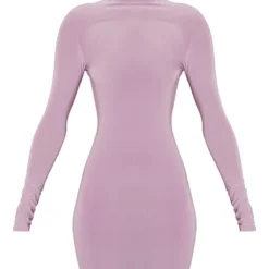 Robe Moulante Mauve Découpée Dans Le Dos Croisée à Manches Longues -Jupe Lumine Soldes Boutique 38095f6ae808401e7467ae85f8afb51d55a8b359 cnd2294 5
