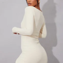 Robe Moulante Fendue Côtelée Crème à Col Carré Et Manches Longues 8 Robe Moulante Fendue Côtelée Crème à Col Carré Et Manches Longues -Jupe Lumine Soldes Boutique 384a6ad46c19dd72c79b771230f4e870659cacb3 cmv1580 3