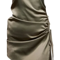 Robe Droite Bustier Satinée Kaki à Ourlet Asymétrique Et Fronces -Jupe Lumine Soldes Boutique 393e2e1ff8339f04f3c54fb08f7574211fb97442 cnc7693 5