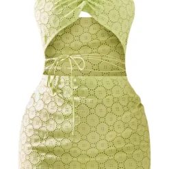 Robe Moulante Sauge En Broderie Anglaise à Découpes Et Bretelles -Jupe Lumine Soldes Boutique 3a038cff723e26f3c6a04107ed9d37efafce45ff cnd5897 5