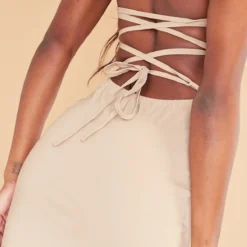 Robe Moulante Côtelée Gris Pierre Tissée Stretch Lacée Dans Le Dos 8 Robe Moulante Côtelée Gris Pierre Tissée Stretch Lacée Dans Le Dos -Jupe Lumine Soldes Boutique 3a1b9b963e3f779f90a0ea1351d6a70b08804dd4 cnd2262 4