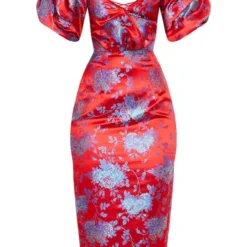 Robe Mi-longue Rouge En Jacquard Floral à Laçage Au Dos -Jupe Lumine Soldes Boutique 3abfe7f6538d113f5ca6f0c263e44e486be4db81 cmh1122 5