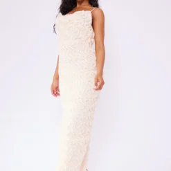 Robe Longue En Mousseline De Soie Crème Volantée à Col Bénitier Et Bretelles -Jupe Lumine Soldes Boutique 3adb23318b68cabedfb6c0e589df38d640928998 cne2928 3