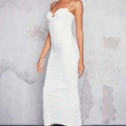 Robe Mi-longue En Mesh Blanc Froncé à Armatures Et Bretelles 7 Robe Mi-longue En Mesh Blanc Froncé à Armatures Et Bretelles -Jupe Lumine Soldes Boutique 3b20ca4b27cd86bab698ce1393cba1f54ef110e1 cne3001 3