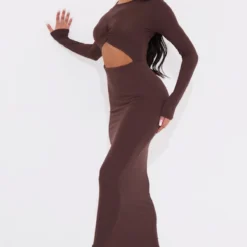 Robe Longue En Jersey Chocolat Découpée à Noeud -Jupe Lumine Soldes Boutique 3b245756f34624df9299f9fafdb5db56a53209c4 cnc9053 3