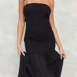 Robe Longue Bustier Froncée Noire à étages 8 Robe Longue Bustier Froncée Noire à étages -Jupe Lumine Soldes Boutique 3b2f2ec03ff95d5d010252eaeb394dd723cee7b9 cne2862 4