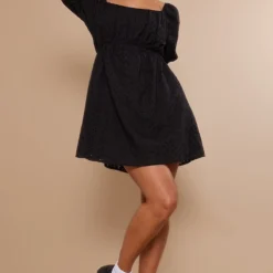 Robe Droite En Broderie Anglaise Noire à Manches Bouffantes 7 Robe Droite En Broderie Anglaise Noire à Manches Bouffantes -Jupe Lumine Soldes Boutique 3b3f437f7a2aa6fc813d1153af822df49e3ba475 cnd4034 3