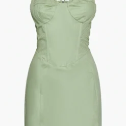 Robe Moulante Cargo Vert Sauge à Détail Corset Et Coutures Contrastantes -Jupe Lumine Soldes Boutique 3c6ca618d0c7174f4f228078b370a1cbb18b299a cne2865 5